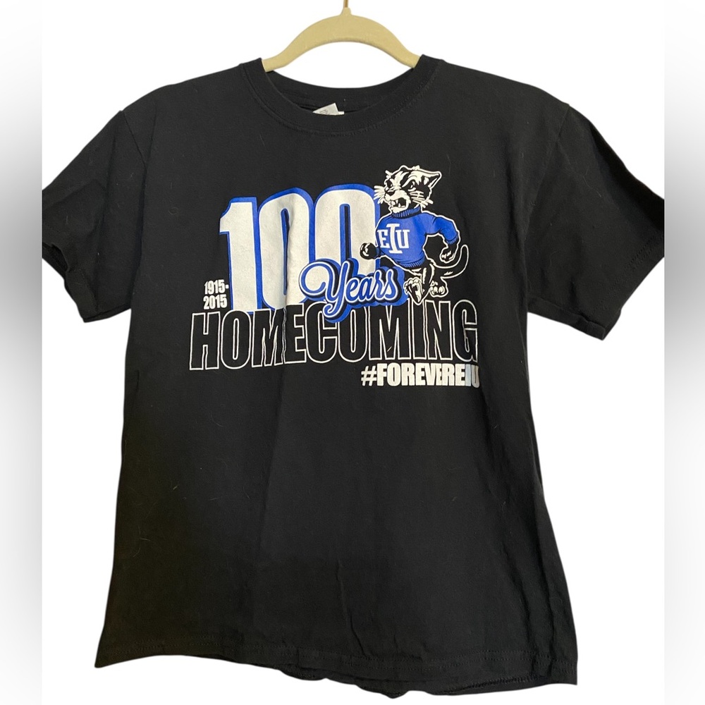 Gildan eiu eastern university Black and Blue Kids Short Sleeve Tee medium youth